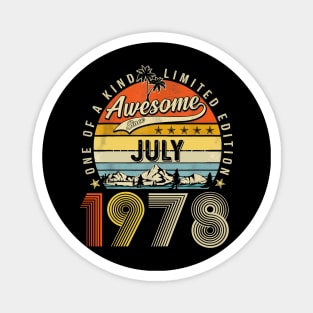 Awesome Since July 1978 Vintage 45th Birthday Magnet